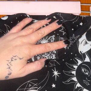 Killstar Black high low skirt with White Celestial Design